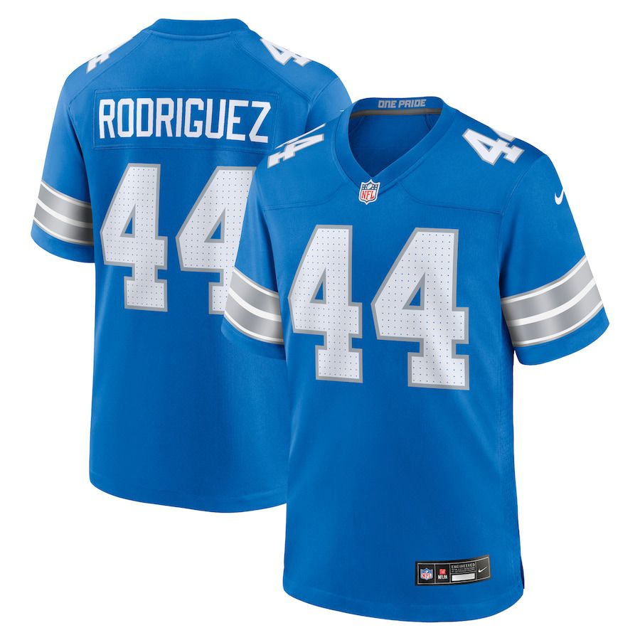 Men Detroit Lions 44 Malcolm Rodriguez Nike Blue Game NFL Jersey